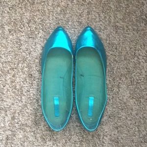 Metallic Blue Shoes
